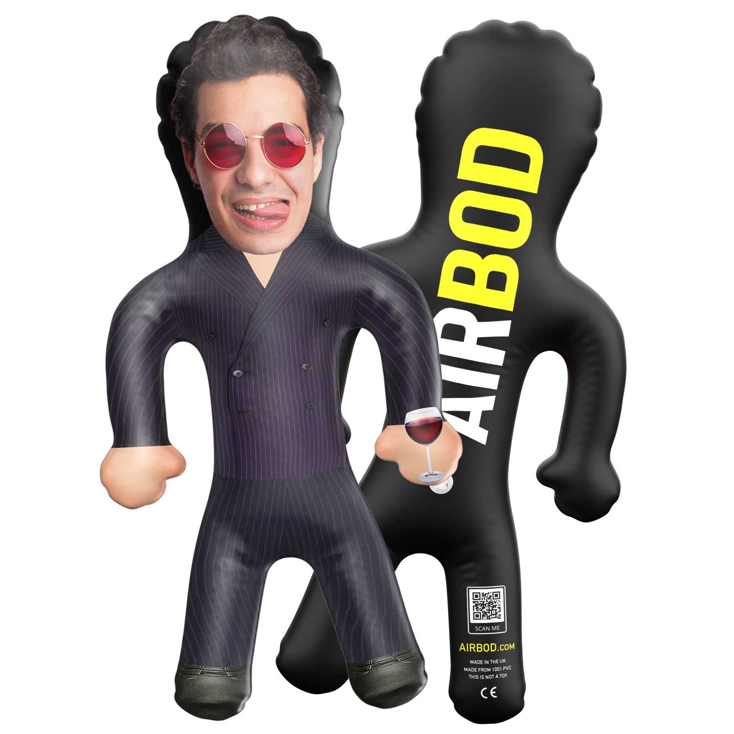 Pinstripe Suit Red Wine Drinker Blow Up Doll