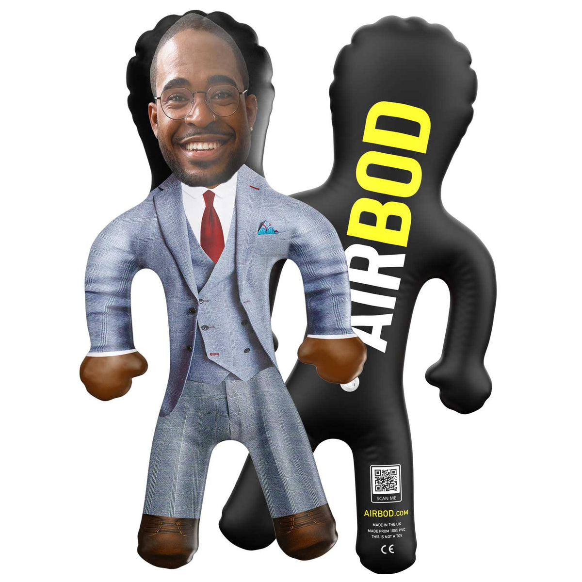 Grey Suit Red Tie Blow Up Doll