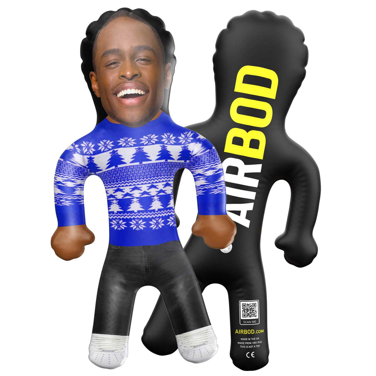 Blue Christmas Trees Jumper Blow Up Doll