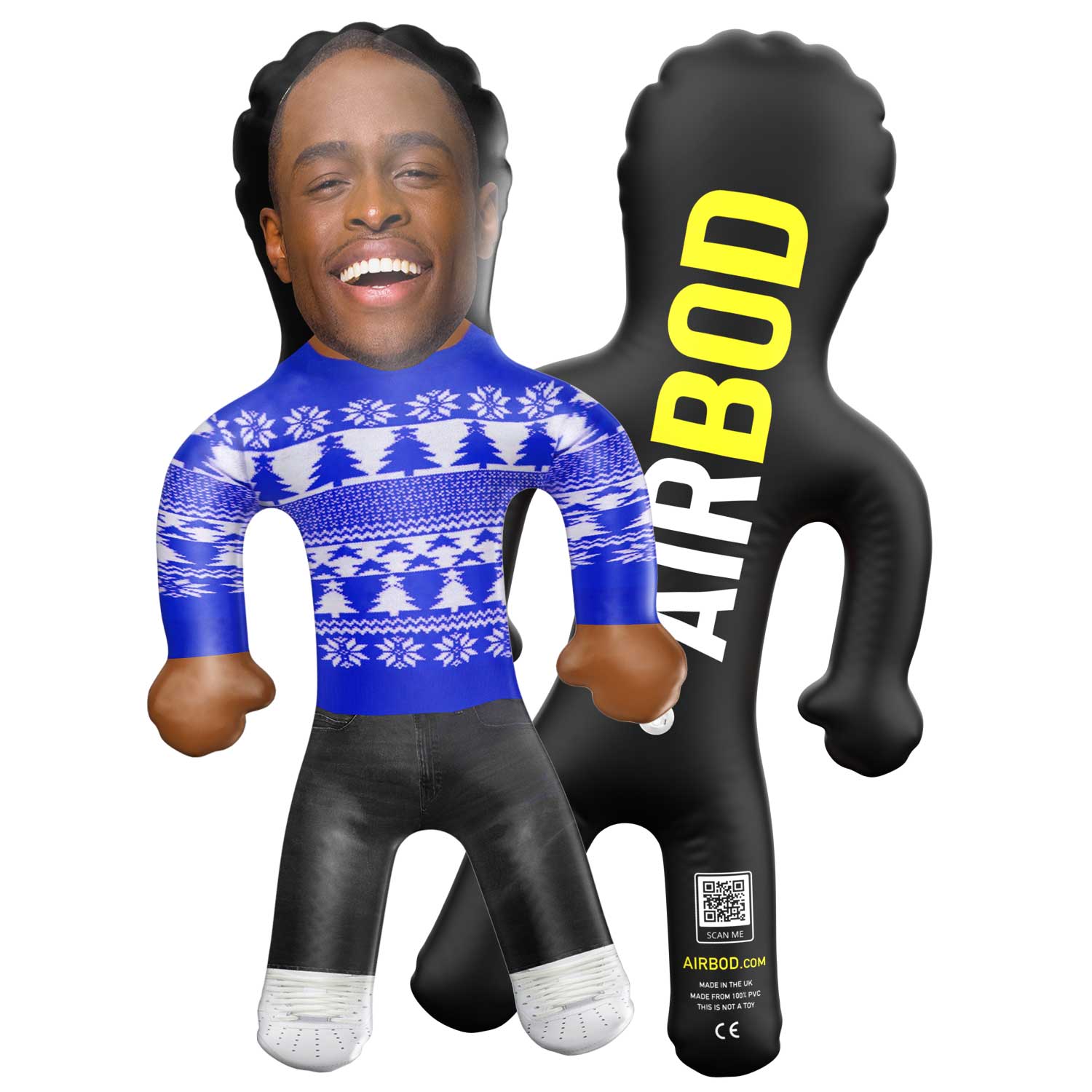 Blue Christmas Trees Jumper Blow Up Doll