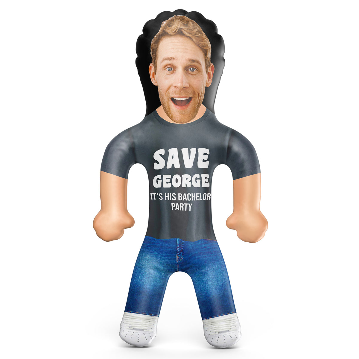 Save *Your Name's* It's His Bachelor Party Blow Up Doll