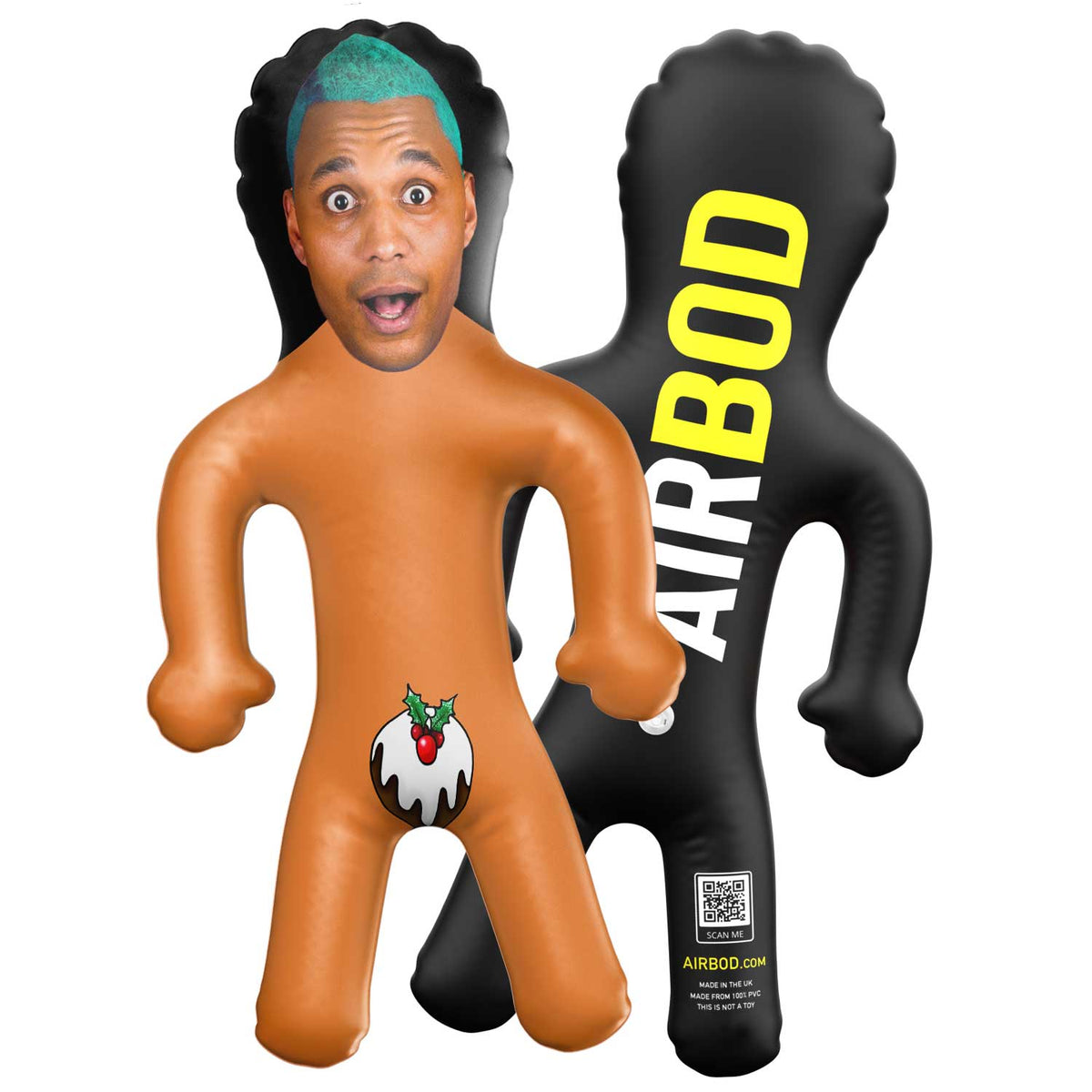Xmas Pudding Naturist Male Blow Up Doll