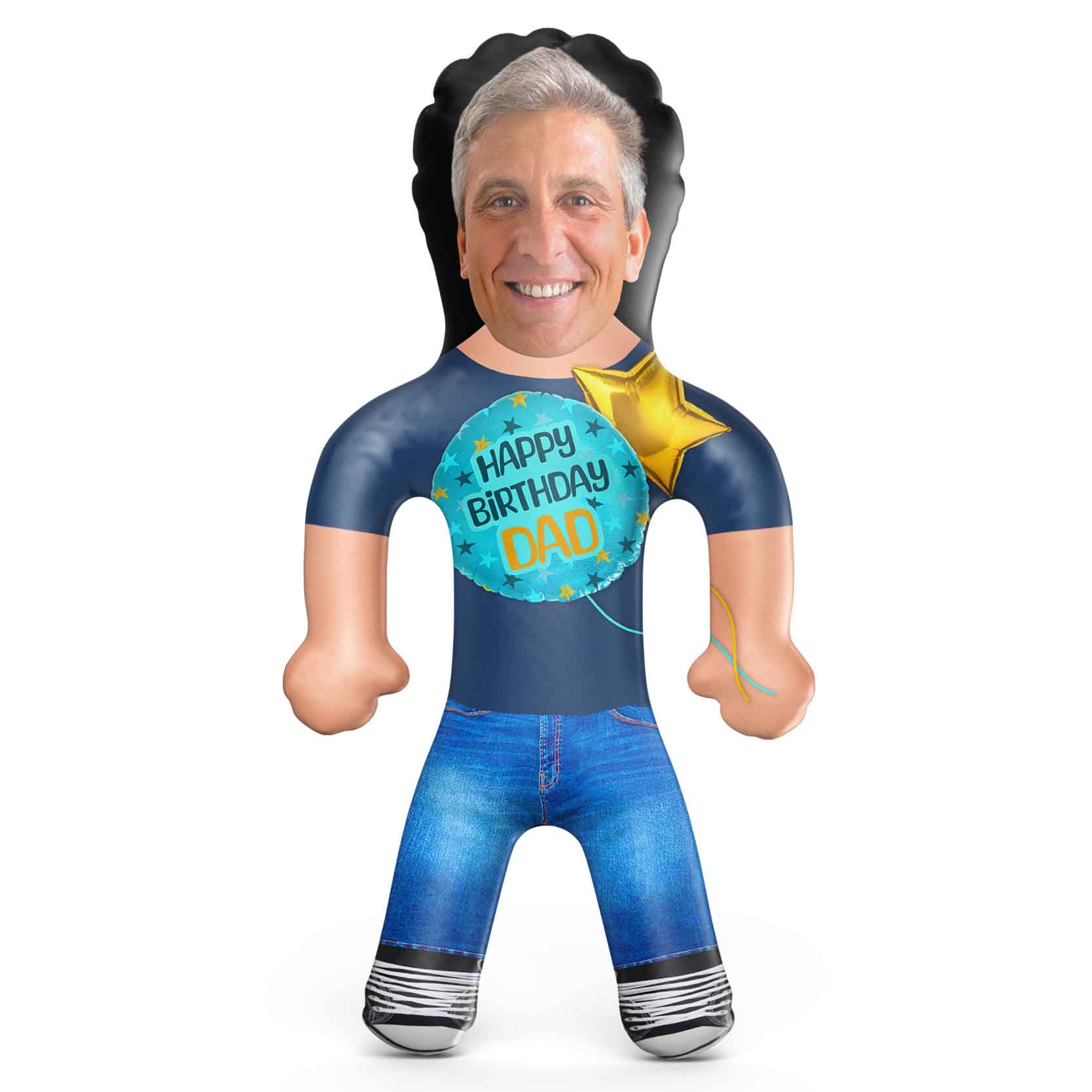 Personalised Happy Birthday Dad Balloon Air Bod - Custom Blow Up Doll