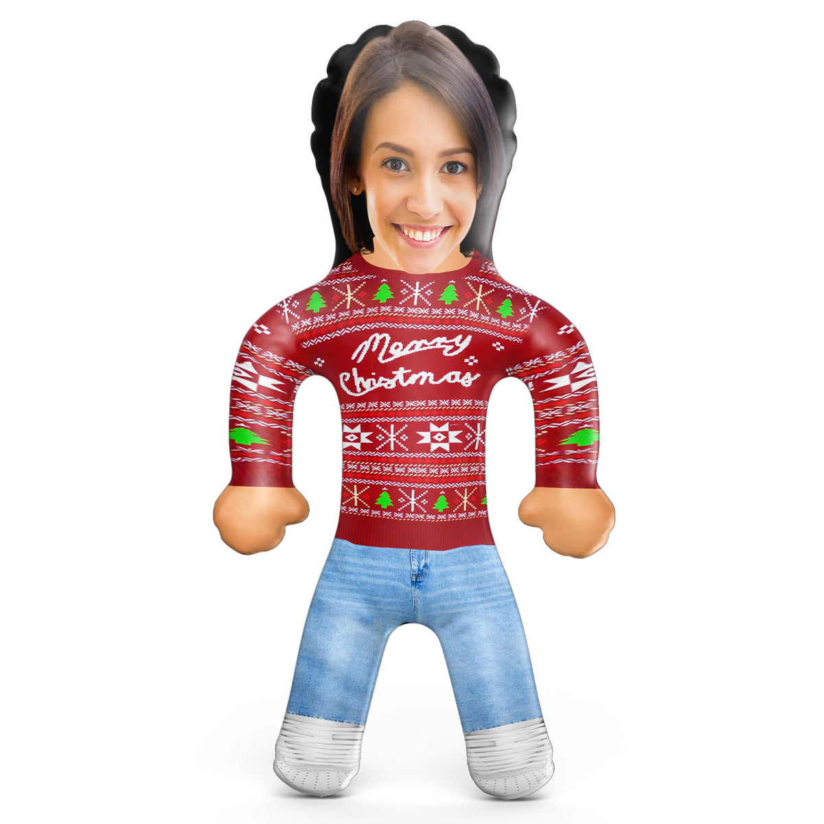 Red Merry Christmas Jumper Blow Up Doll