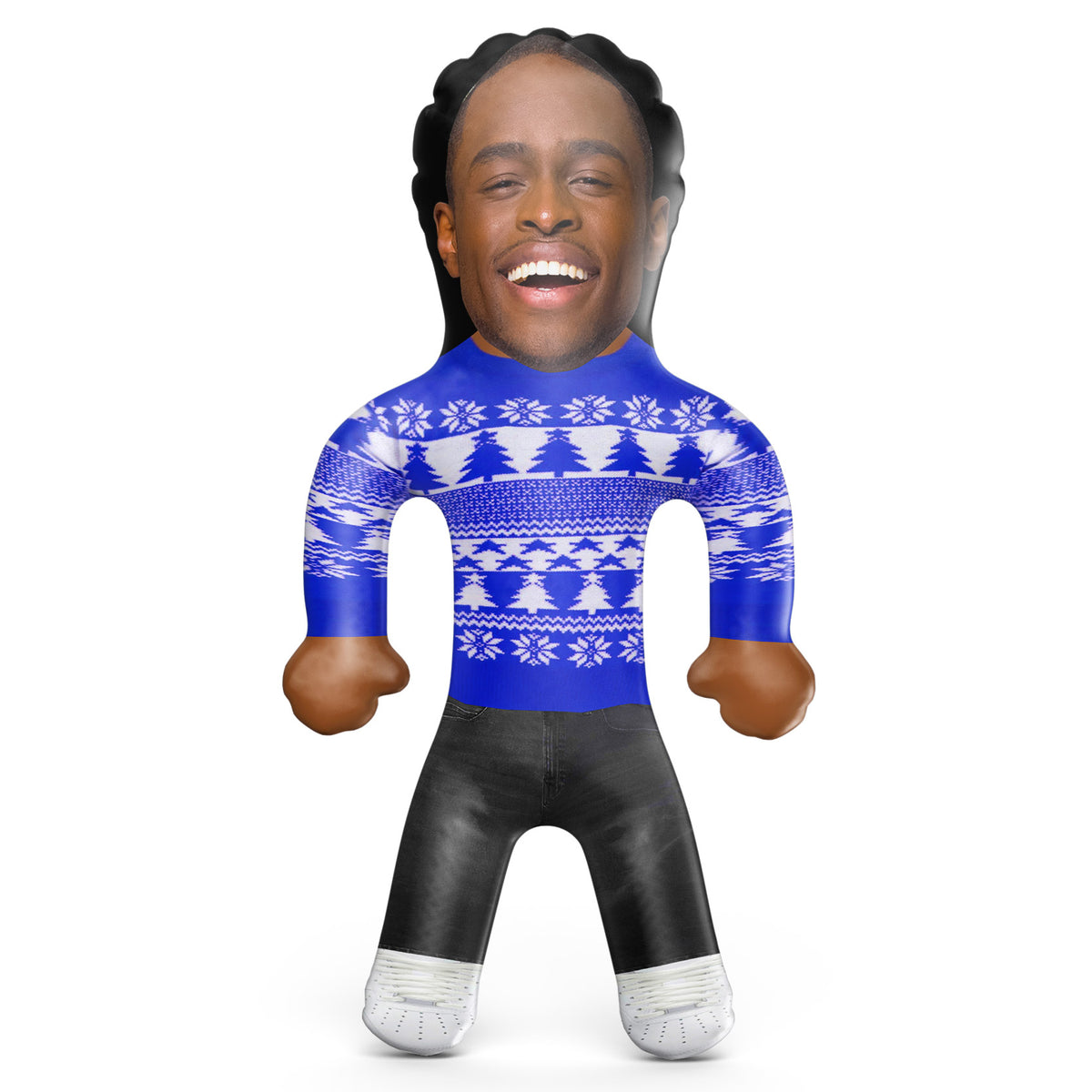 Blue Christmas Jumper Inflatable Doll - Xmas Jumper Blow Up Doll