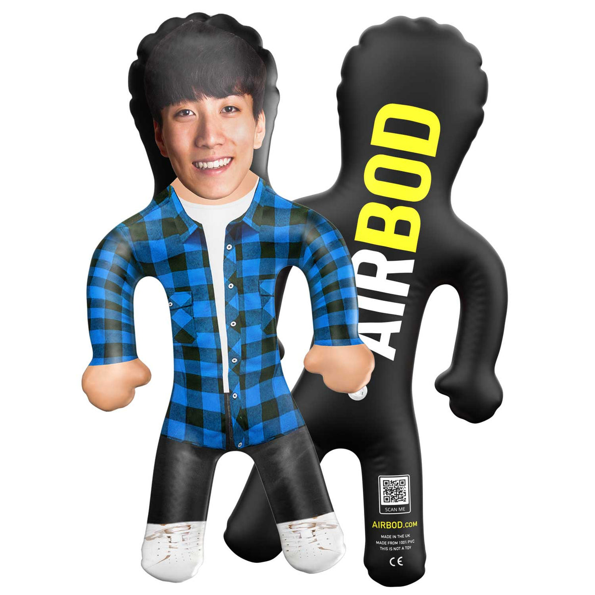 Blue Flannel Check Shirt Guy Blow Up Doll